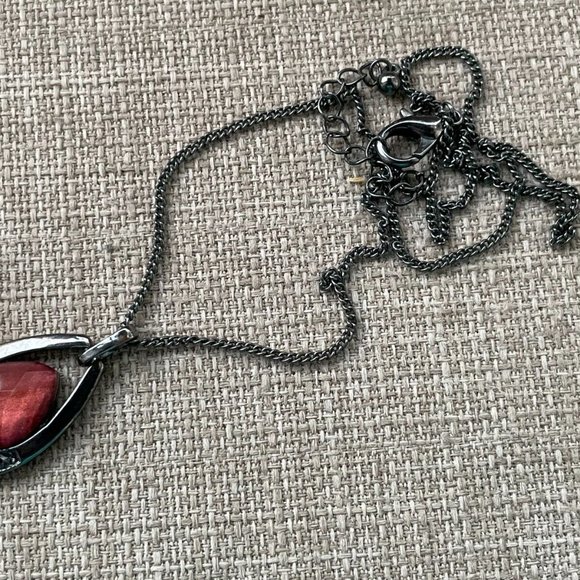 Women Necklace Fashion Jewelry Faux Stone Pendant Black Chain Necklace - Picture 9 of 11